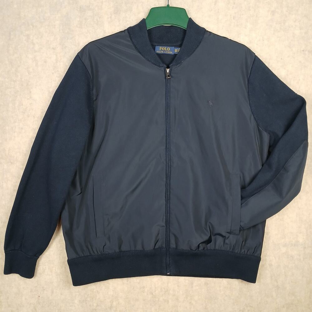 Polo Ralph Lauren‎ Men’s Hybrid Full Zip Sweater Jacket NAVY Blue 1XB Big & Tall